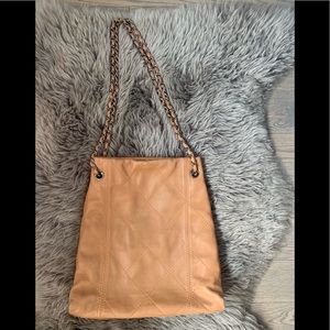 CHANEL Beige Quilted Lambskin Soft Touch Tote Bag